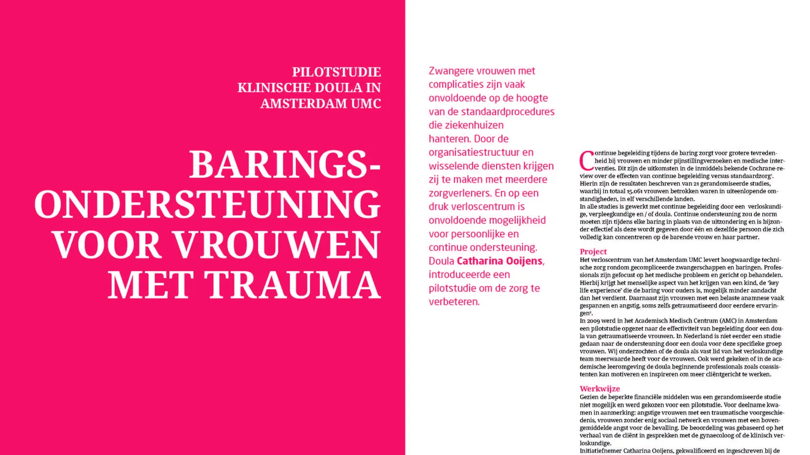 Baringsondersteuning voor vrouwen met trauma