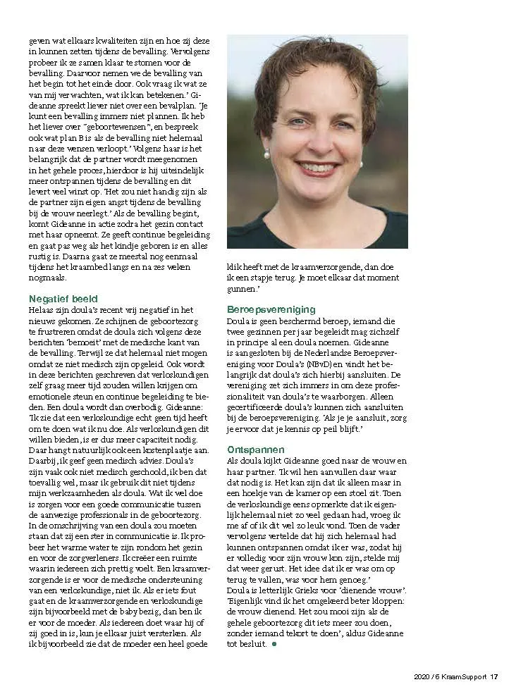 doula in de media Gideanne pag 1 artikel Kraamsupport 202012_Pagina_2